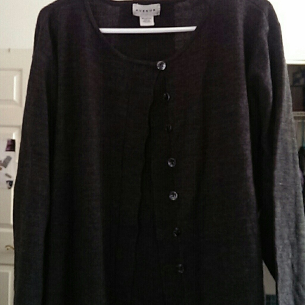 Black/Heather Gray Button Down Sweater